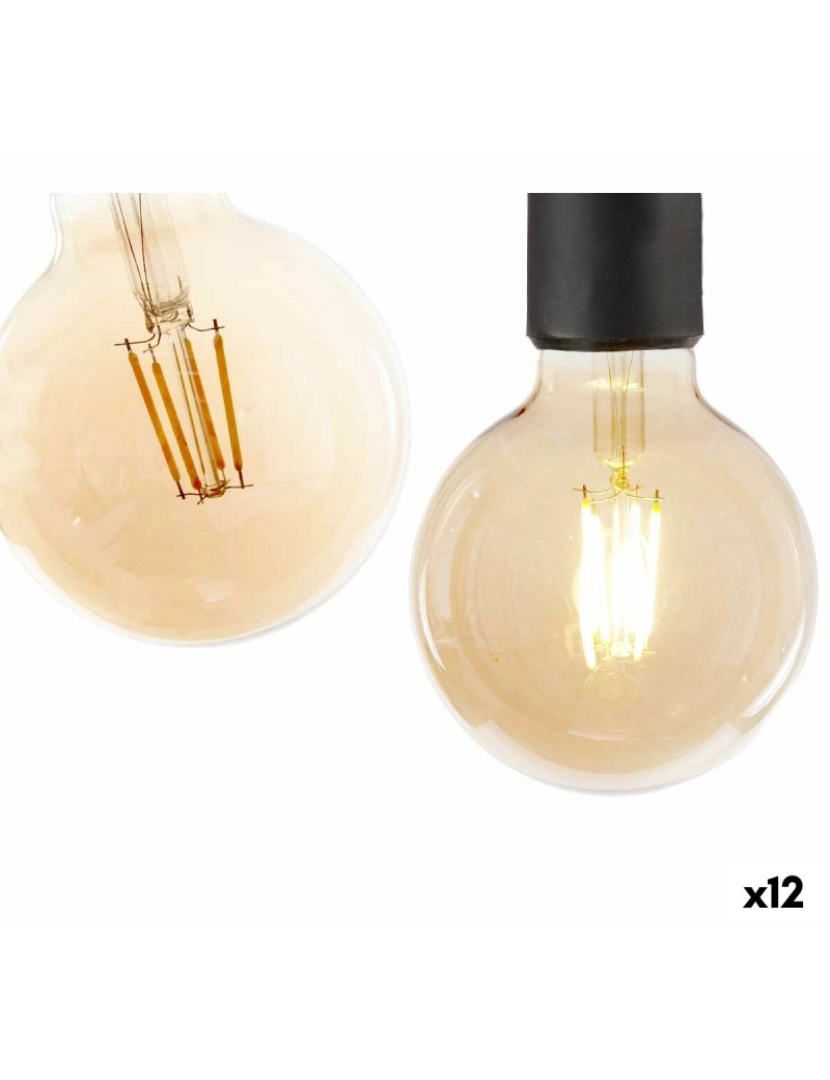 imagem de Lâmpada LED Vintage E27 Transparente 4 W 9,5 x 14 x 9,5 cm (12 Unidades)1