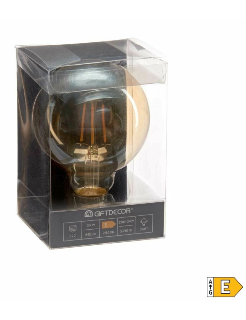 imagem de Lâmpada LED Vintage E27 Transparente 4 W 9,5 x 14 x 9,5 cm (12 Unidades)2