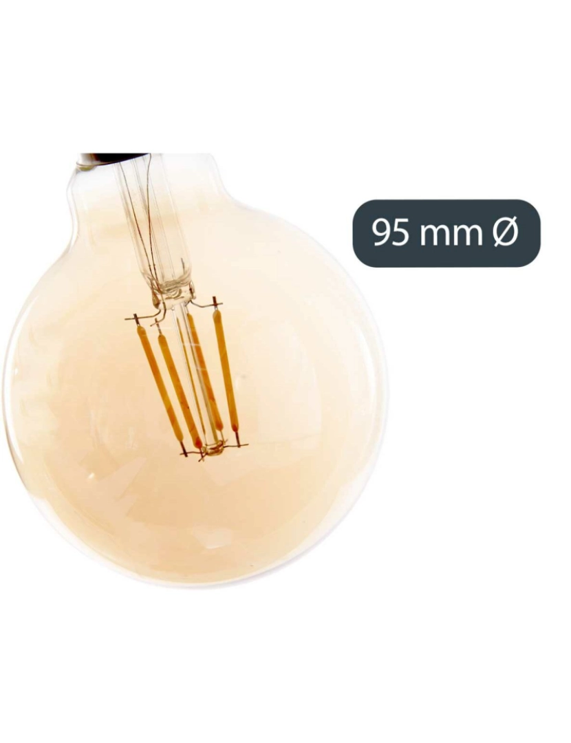 imagem de Lâmpada LED Vintage E27 Transparente 4 W 9,5 x 14 x 9,5 cm (12 Unidades)4