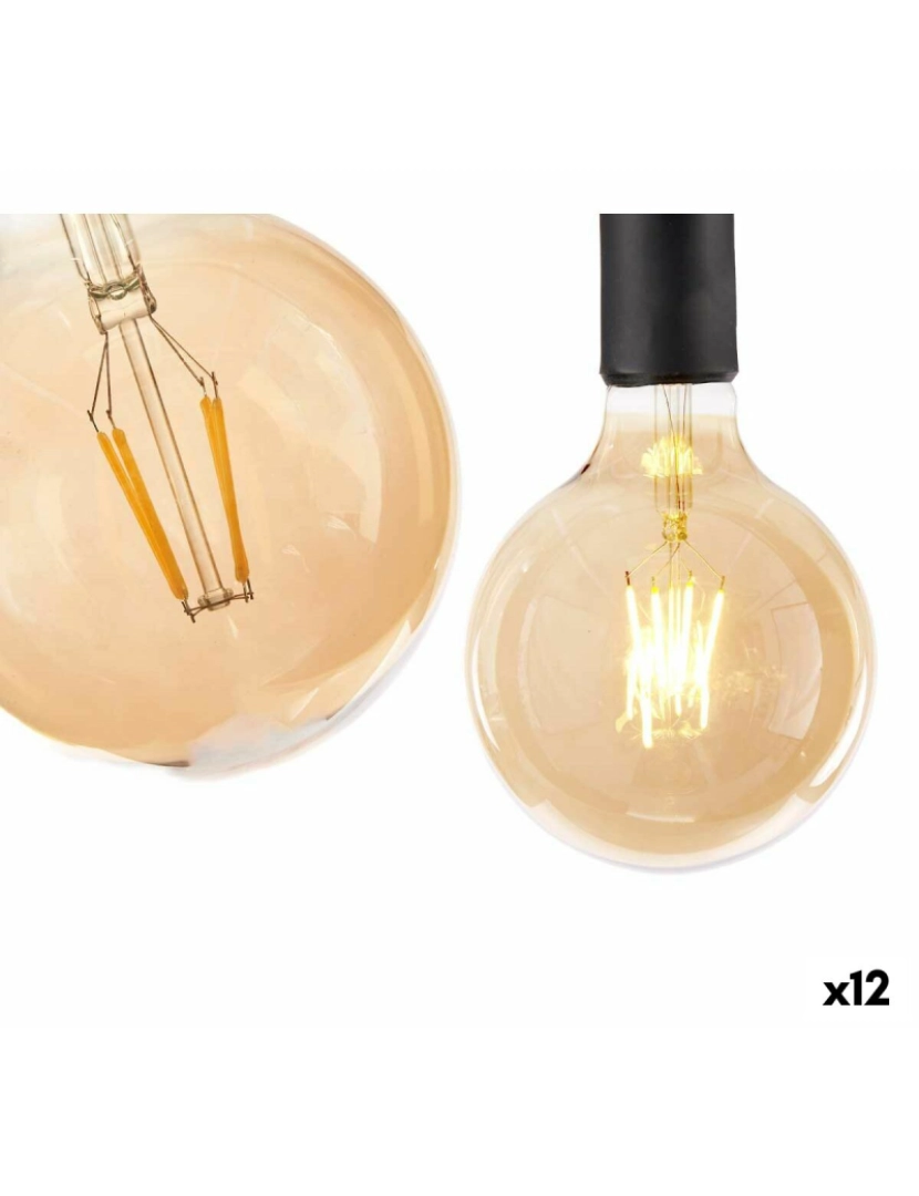 imagem de Lâmpada LED Vintage E27 Transparente 4 W 12,5 x 17,5 x 12,5 cm (12 Unidades)1
