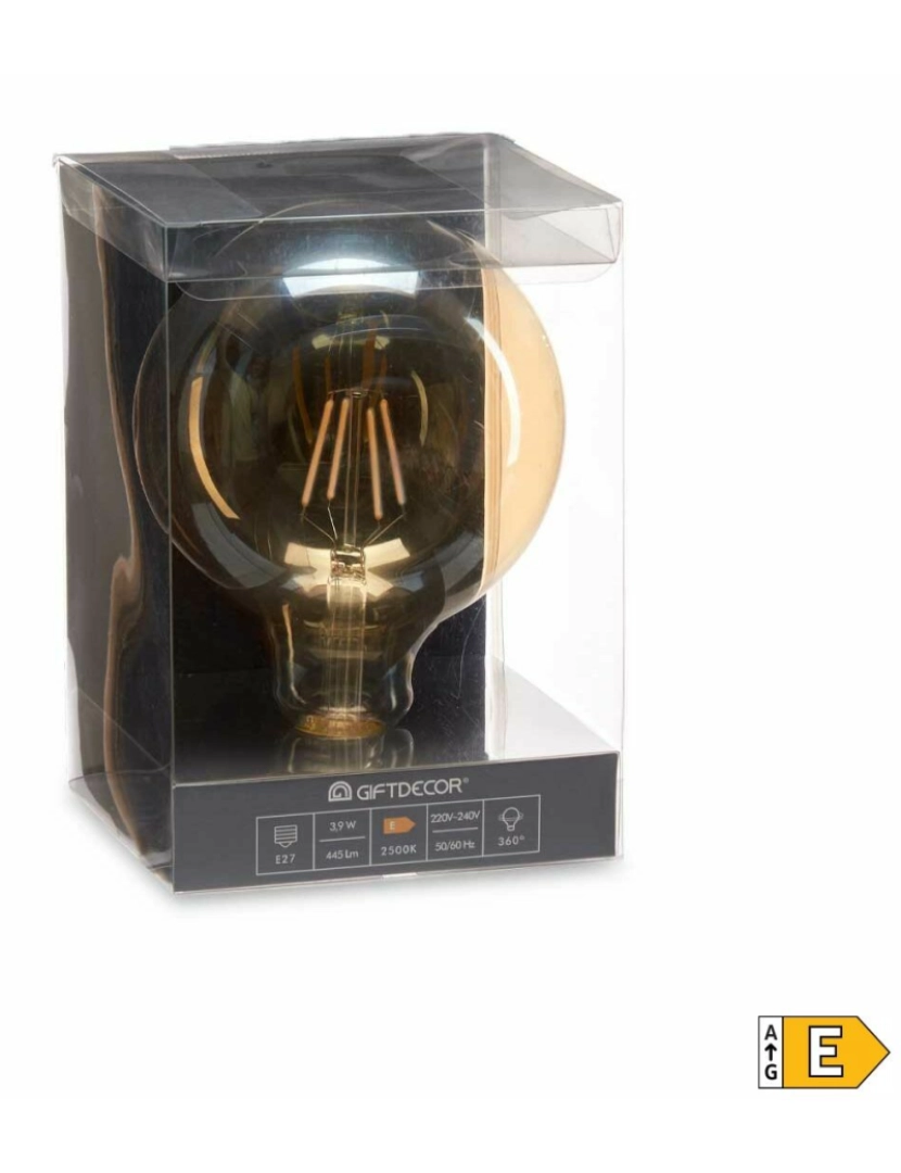 imagem de Lâmpada LED Vintage E27 Transparente 4 W 12,5 x 17,5 x 12,5 cm (12 Unidades)2