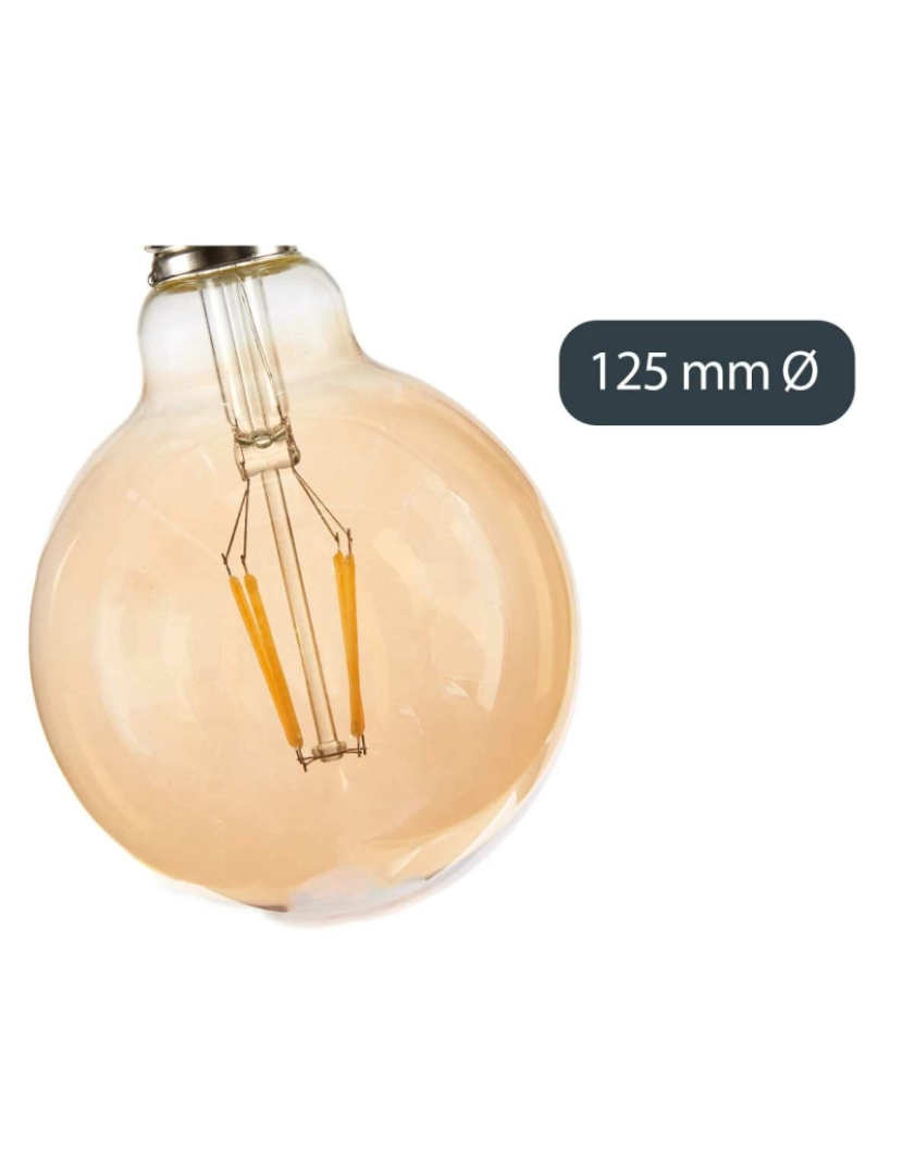 imagem de Lâmpada LED Vintage E27 Transparente 4 W 12,5 x 17,5 x 12,5 cm (12 Unidades)4