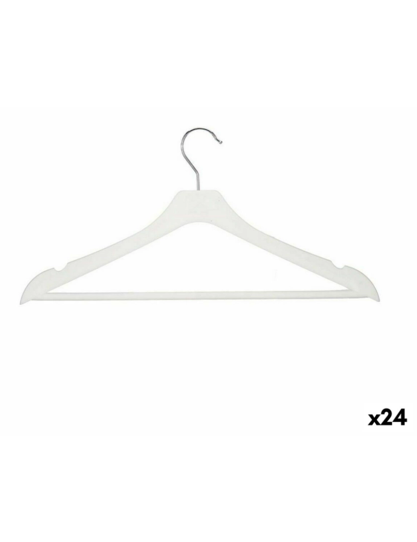 imagem de Conjunto de Cabides Branco Plástico 44 x 21 x 1,3 cm (24 Unidades)1