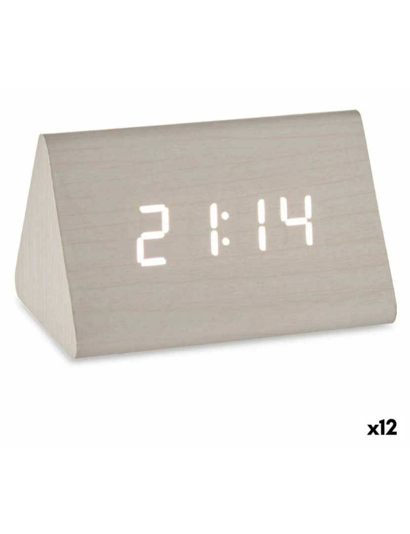 imagem de Relógio Digital de Mesa Branco PVC Madeira MDF 11,7 x 7,5 x 8 cm (12 Unidades)1