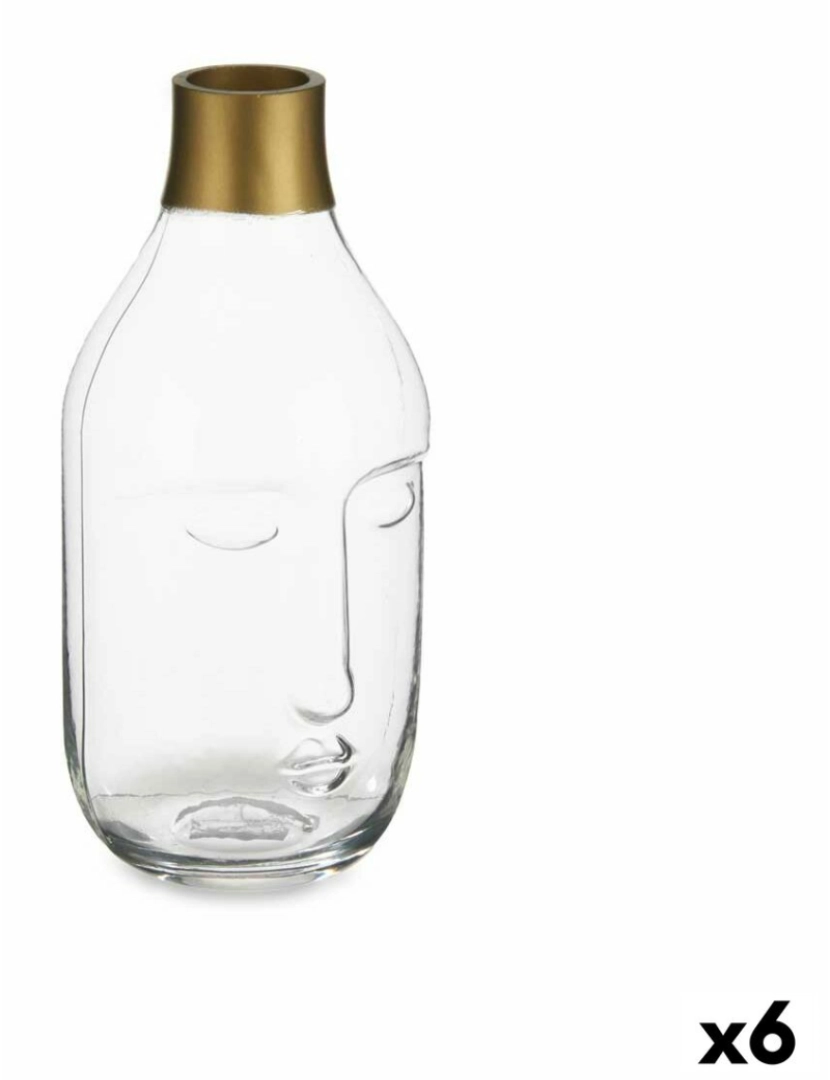 Gift Decor - Vaso Face Transparente Vidro 11 x 24,5 x 12 cm (6 Unidades)