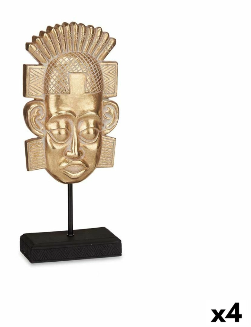 Gift Decor - Figura Decorativa Índio Dourado 17,5 x 36 x 10,5 cm (4 Unidades)