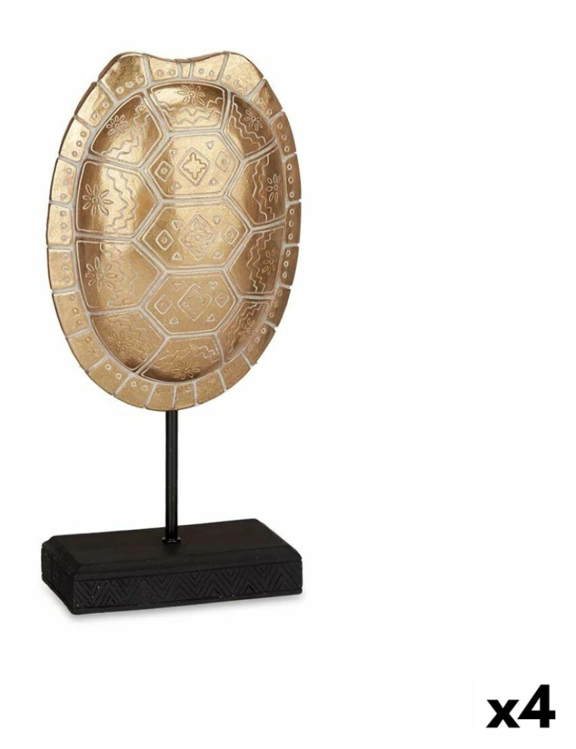 Gift Decor - Figura Decorativa Tartaruga Dourado 17,5 x 36 x 10,5 cm (4 Unidades)