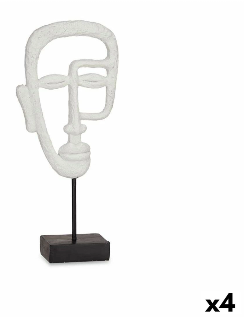 Gift Decor - Figura Decorativa Face Branco 19,5 x 38 x 10,5 cm (4 Unidades)