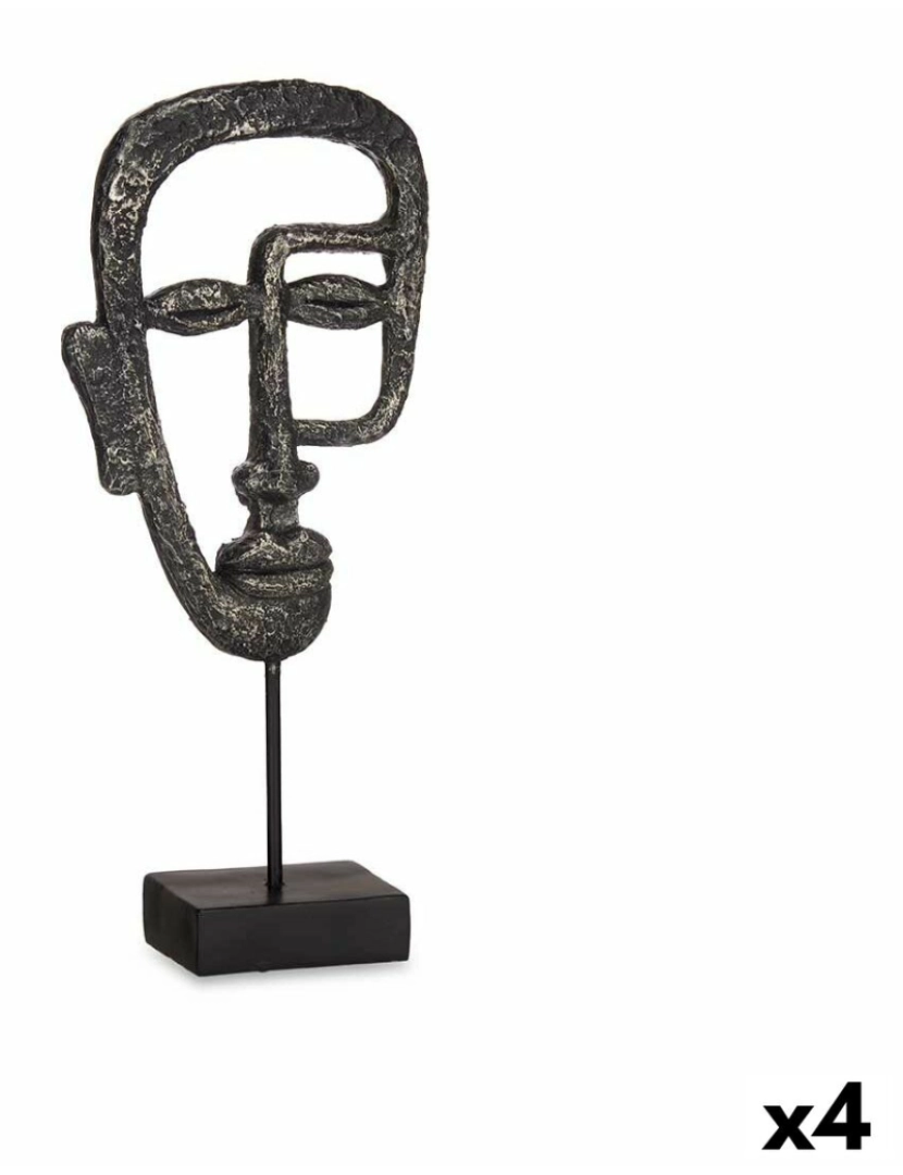 Gift Decor - Figura Decorativa Face Preto 19,5 x 38 x 10,5 cm (4 Unidades)
