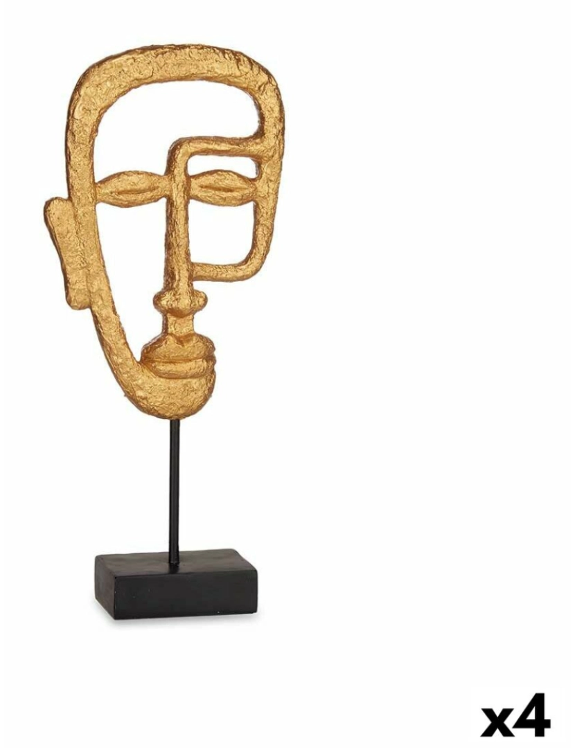 Gift Decor - Figura Decorativa Face Dourado 19,5 x 38 x 10,5 cm (4 Unidades)