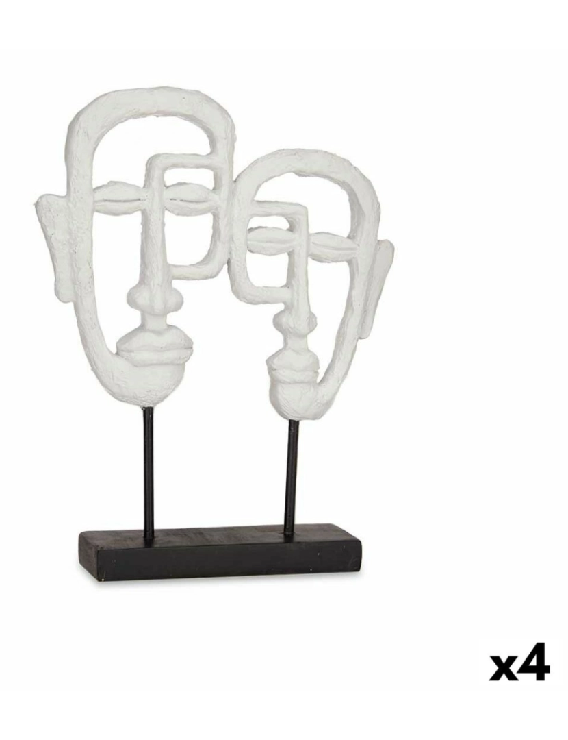 Gift Decor - Figura Decorativa Face Branco 27 x 32,5 x 10,5 cm (4 Unidades)