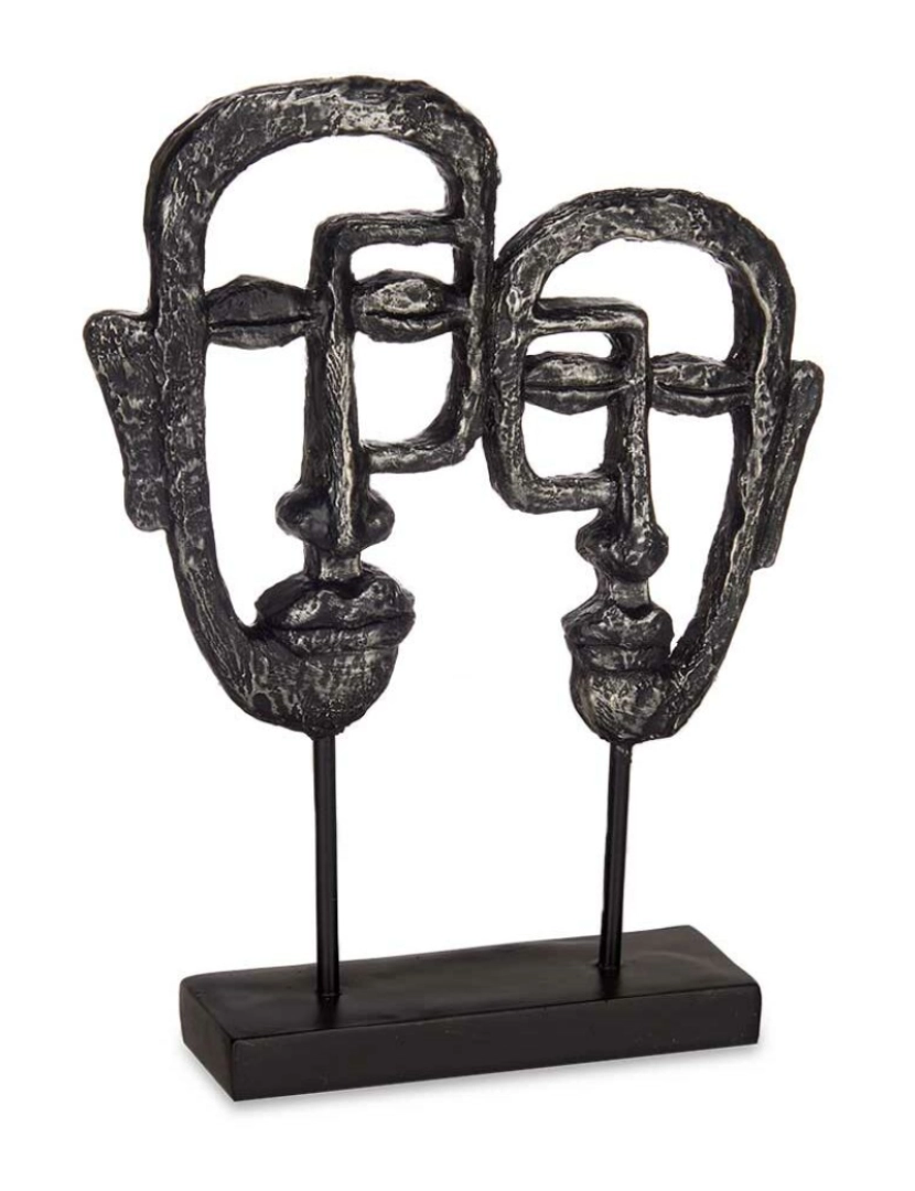 imagem de Figura Decorativa Face Preto 27 x 32,5 x 10,5 cm (4 Unidades)2