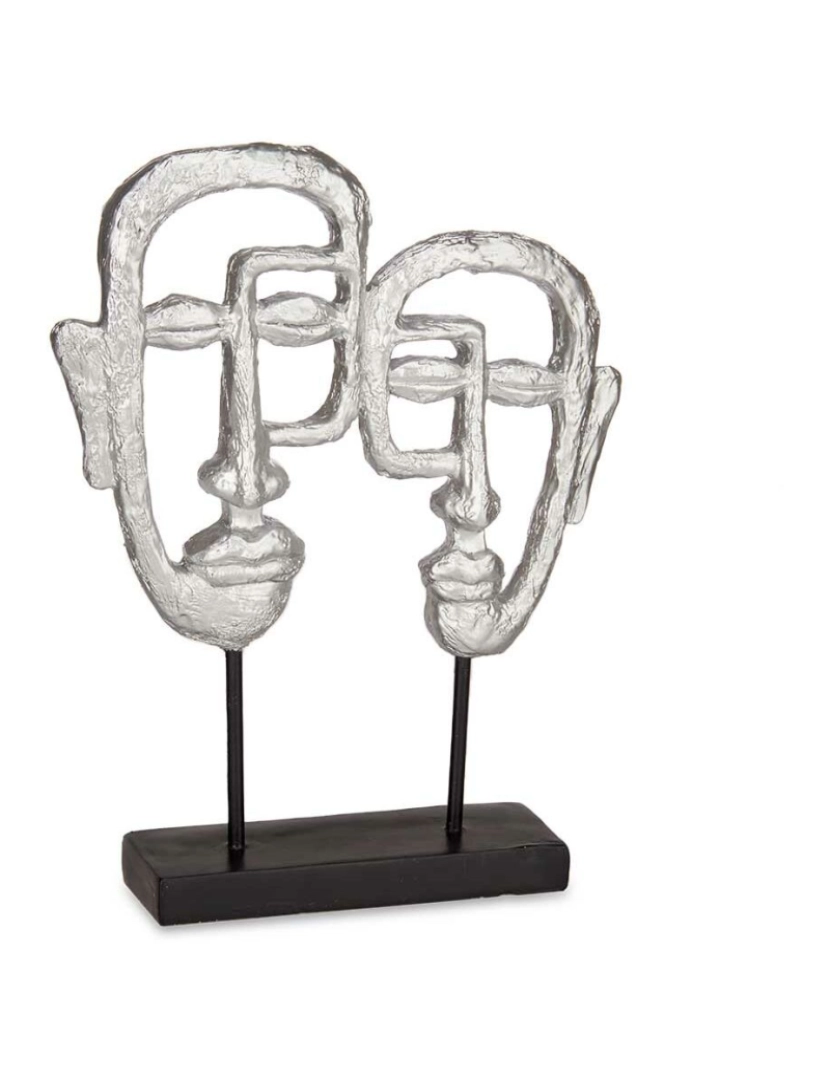 imagem de Figura Decorativa Face Prateado 27 x 32,5 x 10,5 cm (4 Unidades)2