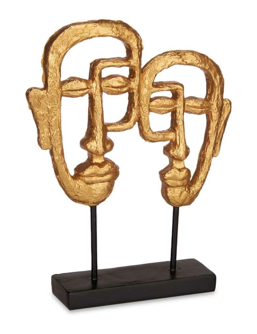 imagem de Figura Decorativa Face Dourado 27 x 32,5 x 10,5 cm (4 Unidades)2