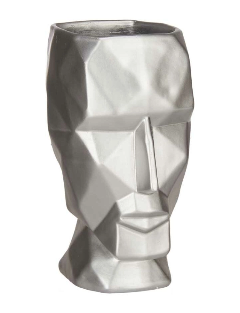 imagem de Vaso 3D Face Prateado Poliresina 12 x 24,5 x 16 cm (4 Unidades)2
