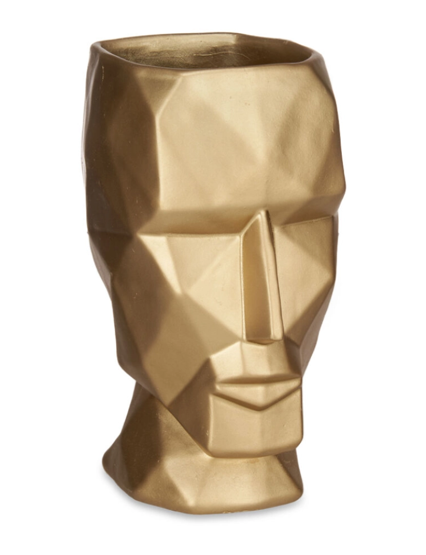 imagem de Vaso 3D Face Dourado Poliresina 12 x 24,5 x 16 cm (4 Unidades)2