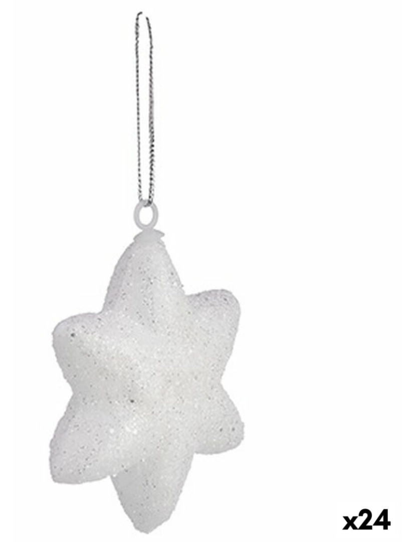 imagem de Conjunto de Decorações de Natal Estrela Branco 6,5 x 6,5 x 2 cm (24 Unidades)1