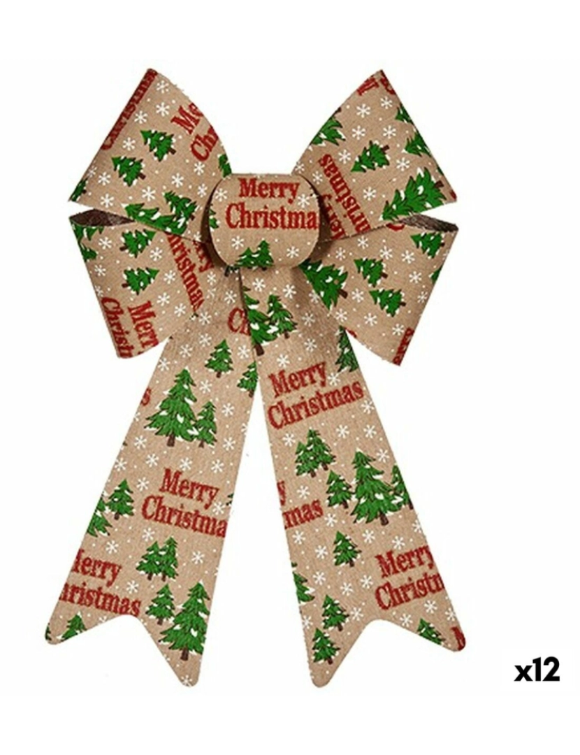 imagem de Laço Merry Christmas Adorno Natalício Multicolor PVC 24 x 34 x 5 cm (12 Unidades)1