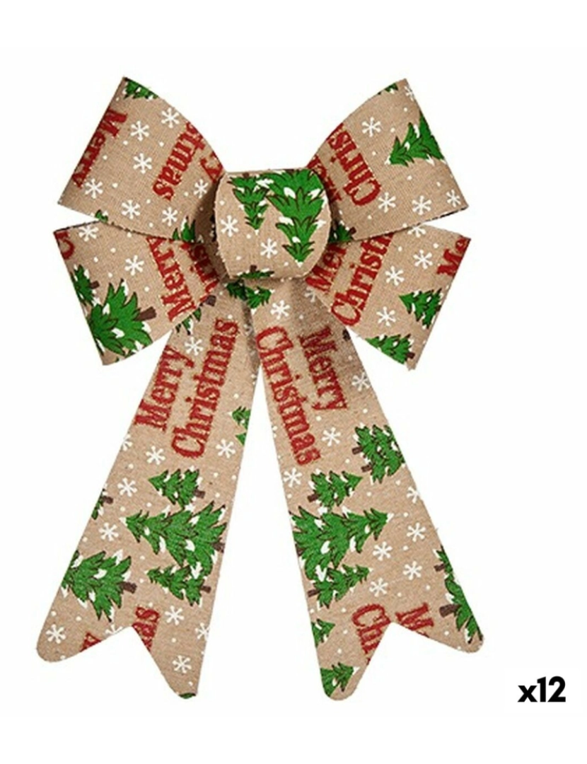 imagem de Laço Merry Christmas Adorno Natalício Multicolor PVC 16 x 24 x 4 cm (12 Unidades)1