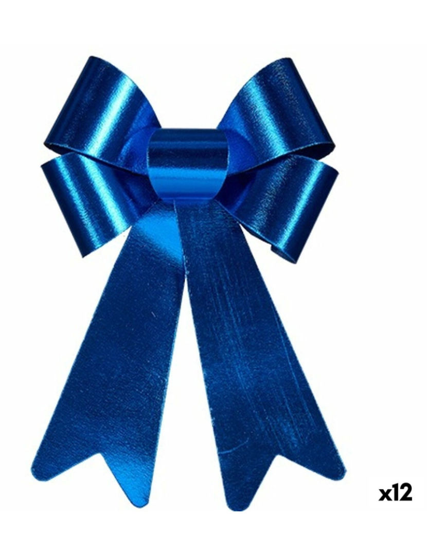 imagem de Laço Adorno Natalício Azul PVC 24 x 36 x 5 cm (12 Unidades)1