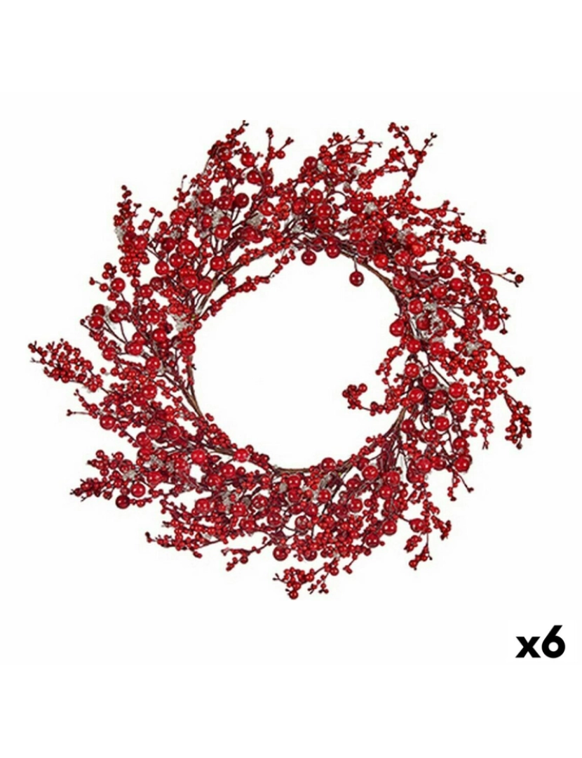 Krist+ - Coroa de Natal Vermelho Plástico 48 x 10 x 48 cm (6 Unidades)