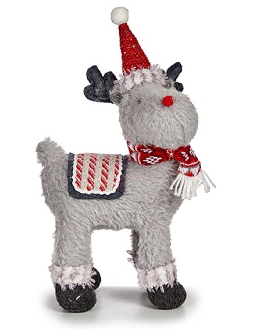 imagem de Figura Decorativa Rena de Natal Vermelho Cinzento 21 x 36 x 36 cm (4 Unidades)2