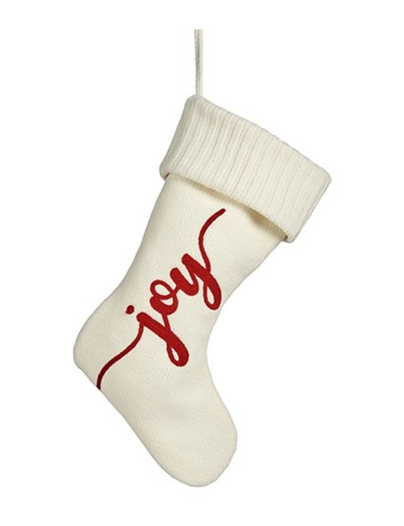 imagem de Adorno Natalício Joy Meia de Natal Branco Tecido 28 x 4 x 46 cm (12 Unidades)2