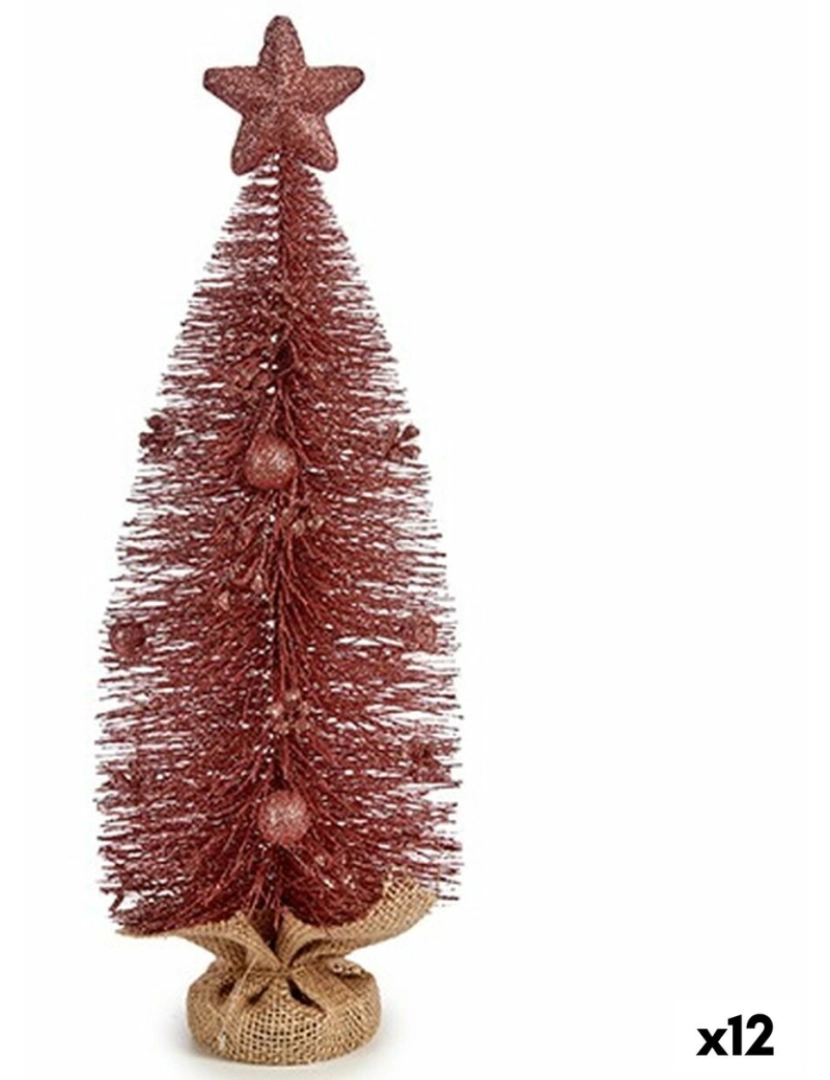 Krist+ - Árvore de Natal Cor de Rosa 13 x 41 x 13 cm (12 Unidades)