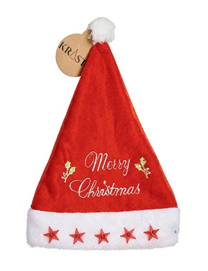 imagem de Gorro de Pai Natal Merry Christmas Estrelas Vermelho 24 x 2 x 35 cm (12 Unidades)2