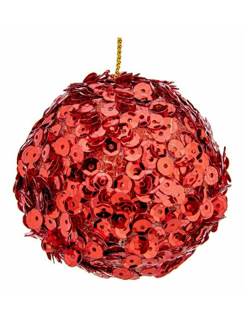 imagem de Conjunto de bolas de Natal Lantejoulas Vermelho Plástico 10 x 10 x 10 cm (8 Unidades)3