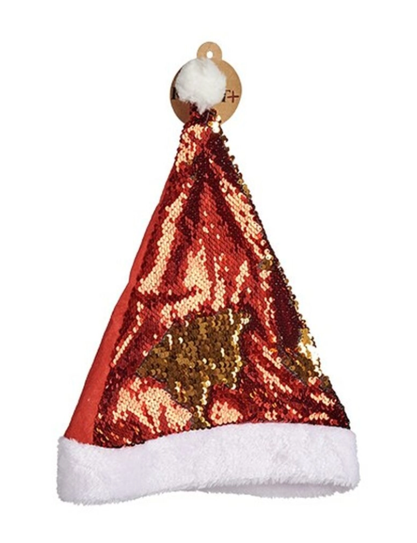 imagem de Gorro de Pai Natal Lantejoulas Vermelho Dourado 28 x 2 x 39 cm (12 Unidades)2