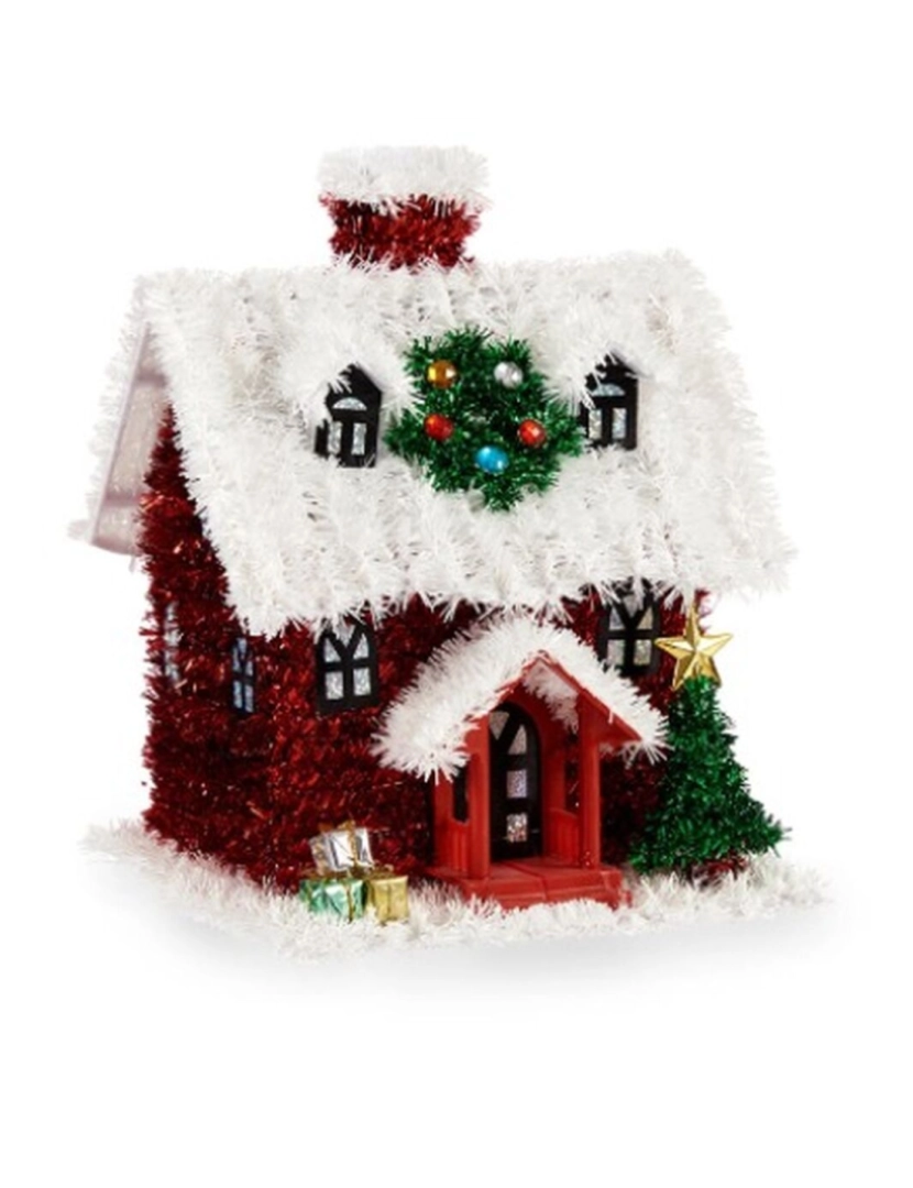 imagem de Figura Decorativa Casa Enfeite Cintilante Branco Vermelho Polipropileno PET 19 x 24,5 x 19 cm (12 Unidades)2