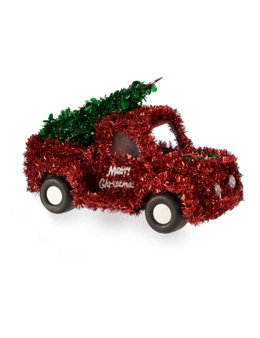 imagem de Figura Decorativa Camioneta Enfeite Cintilante Vermelho Verde Polipropileno PET 15 x 18 x 27 cm (8 Unidades)2