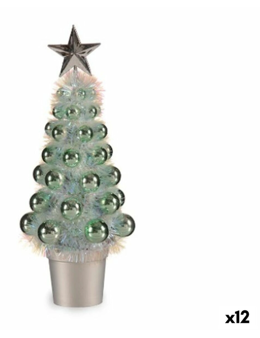 Krist+ - Figura Decorativa Árvore de Natal Verde Polipropileno Plástico 12,2 x 30 x 12,2 cm (12 Unidades)