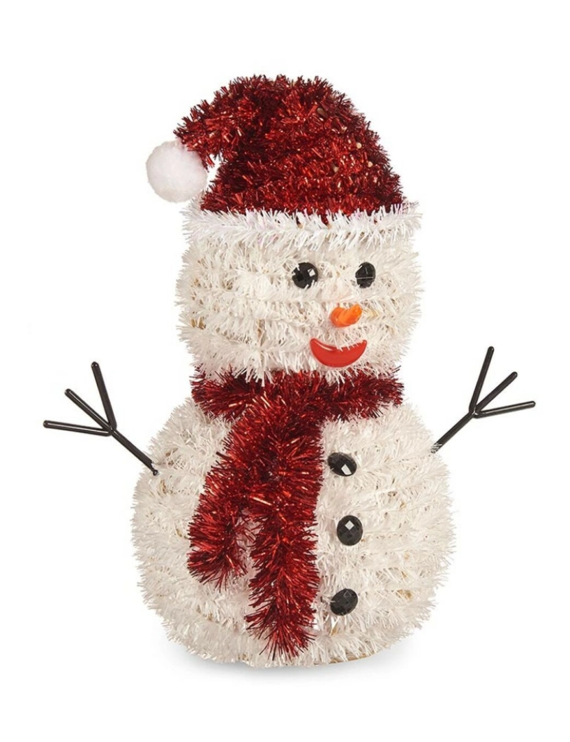 imagem de Figura Decorativa Boneco de neve Enfeite Cintilante Branco Vermelho Polipropileno PET 24 x 26 x 14 cm (9 Unidades)2