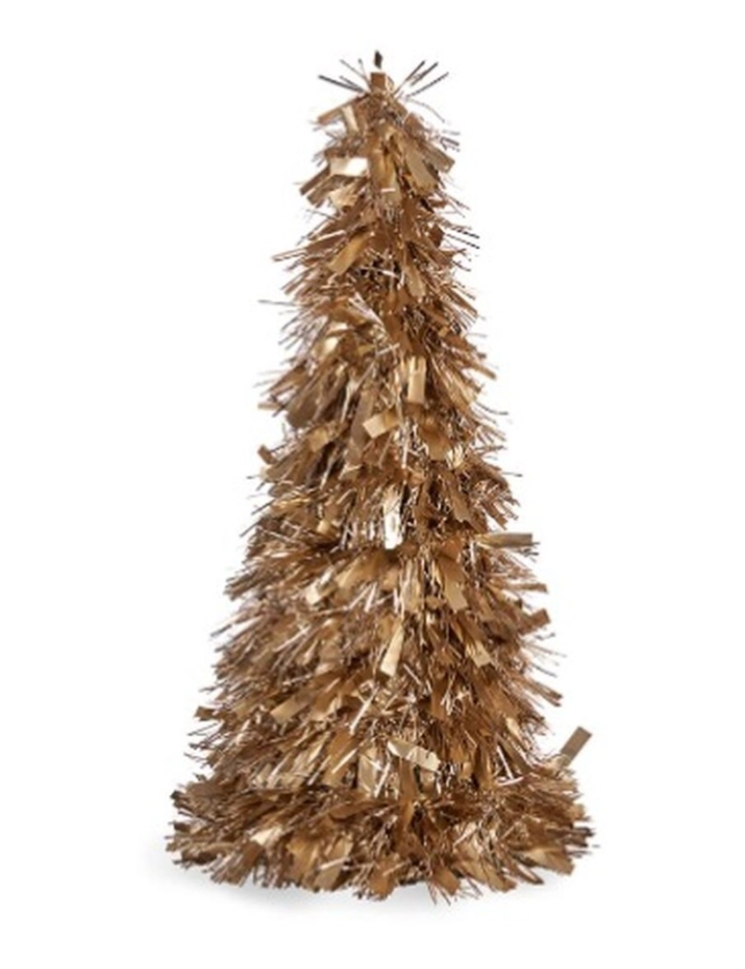 imagem de Figura Decorativa Árvore de Natal Enfeite Cintilante Dourado Polipropileno PET 27 x 45,5 x 27 cm (12 Unidades)2
