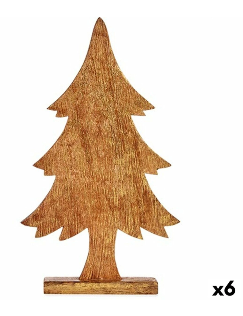 imagem de Figura Decorativa Árvore de Natal Dourado Madeira 5,1 x 49,5 x 25,5 cm (6 Unidades)1