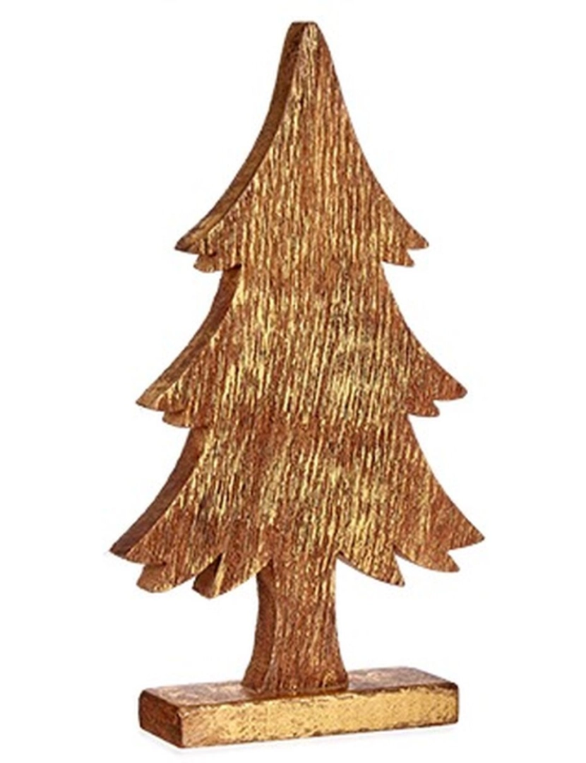 imagem de Figura Decorativa Árvore de Natal Dourado Madeira 5 x 39 x 22 cm (6 Unidades)3