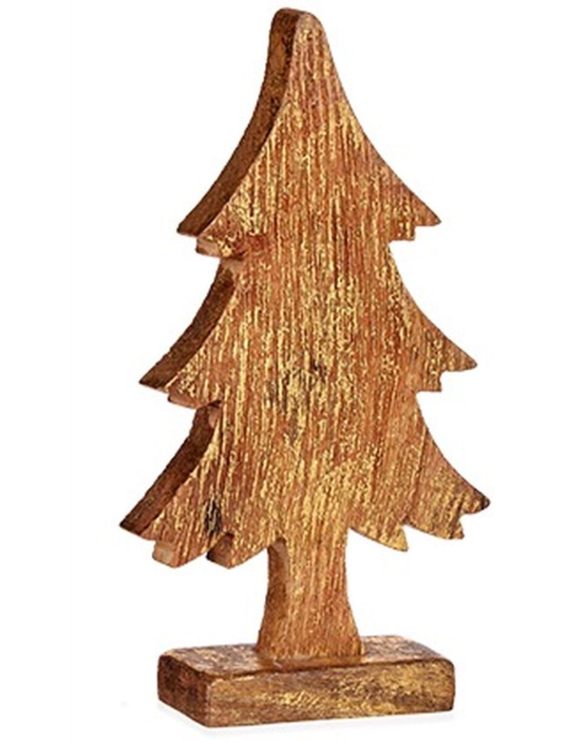 imagem de Figura Decorativa Árvore de Natal Dourado Madeira 5 x 31 x 15,5 cm (6 Unidades)3