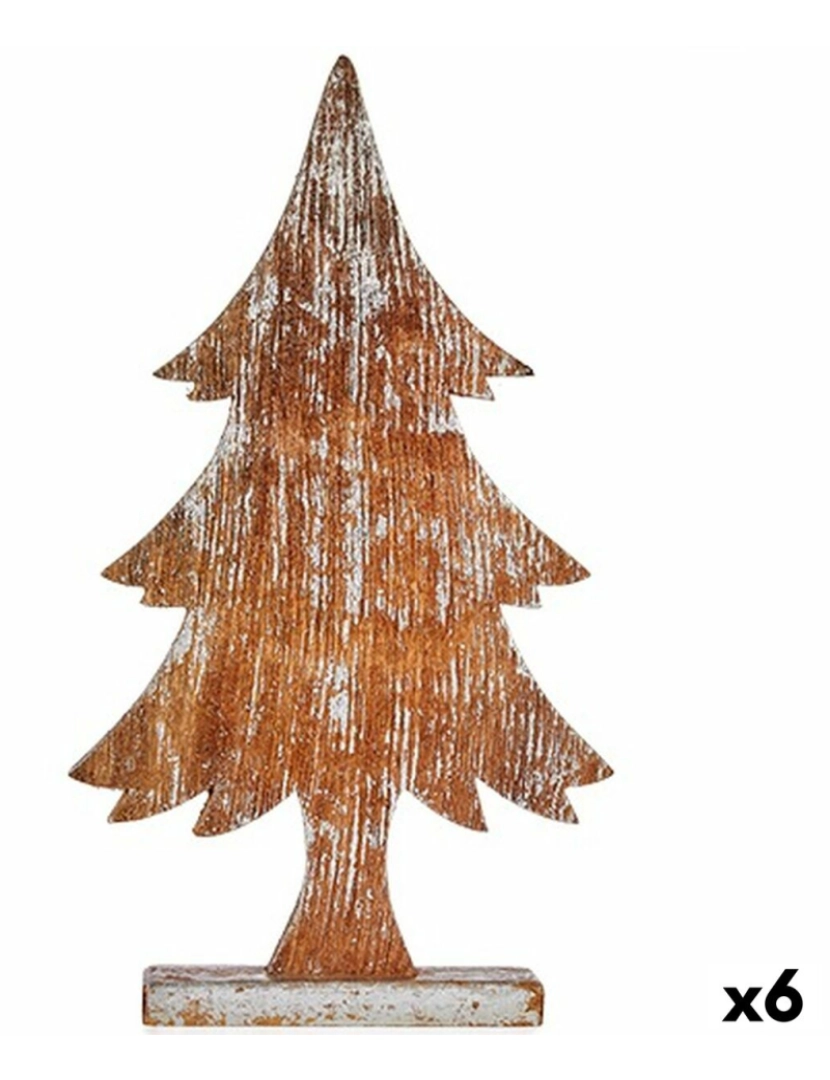 Krist+ - Figura Decorativa Árvore de Natal Prateado Madeira 5 x 49,5 x 26 cm (6 Unidades)