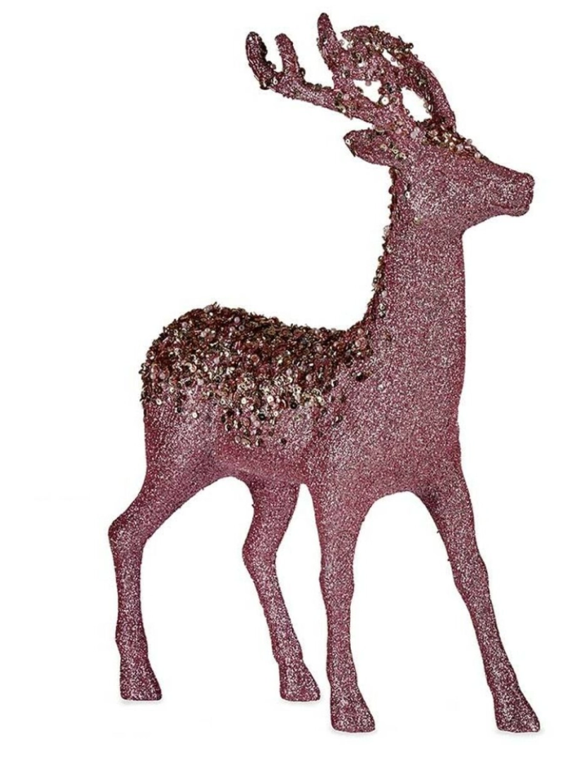 imagem de Figura Decorativa Rena de Natal Cor de Rosa Plástico 15 x 45 x 30 cm (8 Unidades)2