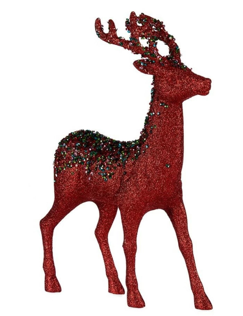 imagem de Figura Decorativa Rena de Natal Vermelho Plástico 15 x 45 x 30 cm (2 Unidades)2