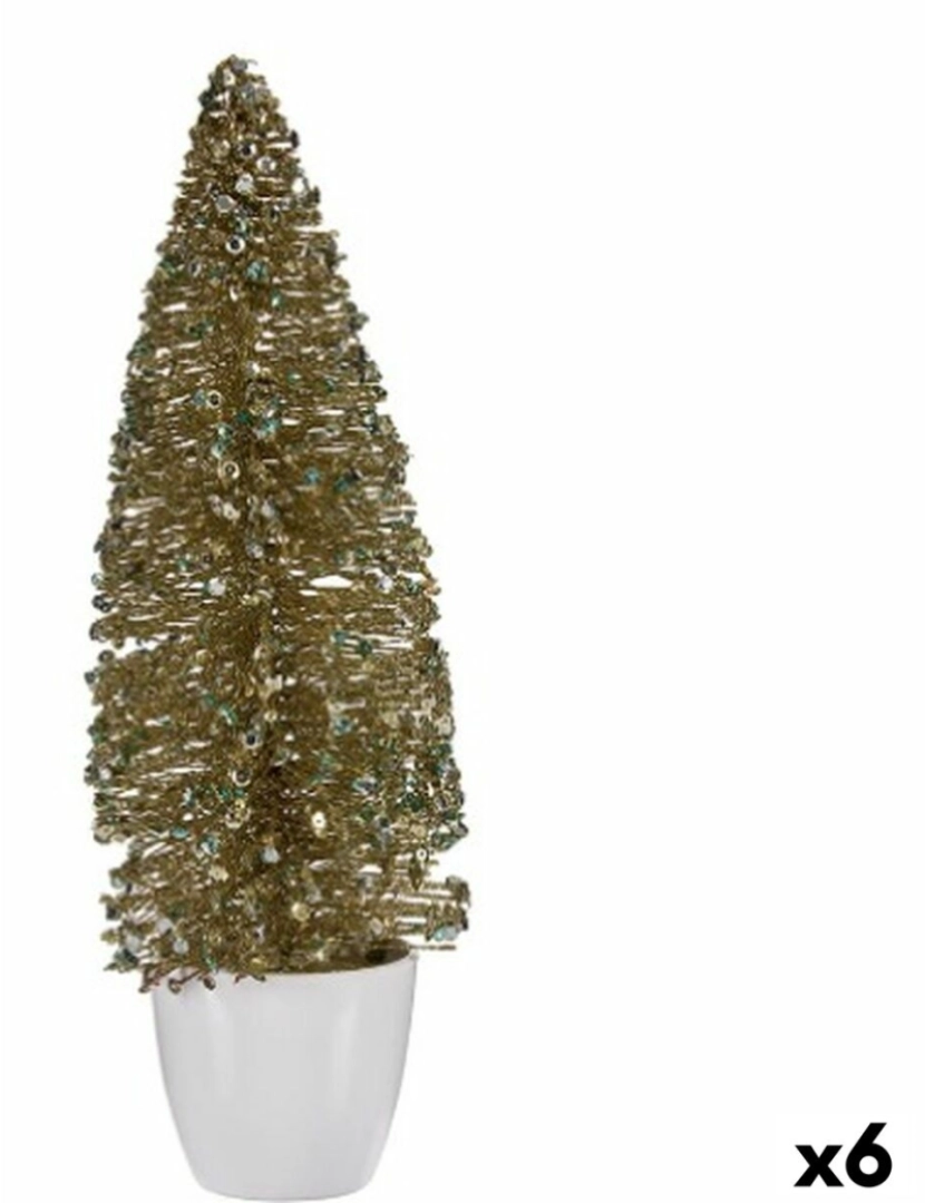 imagem de Figura Decorativa Árvore de Natal Bronze Dourado Plástico 10 x 33 x 10 cm (6 Unidades)1