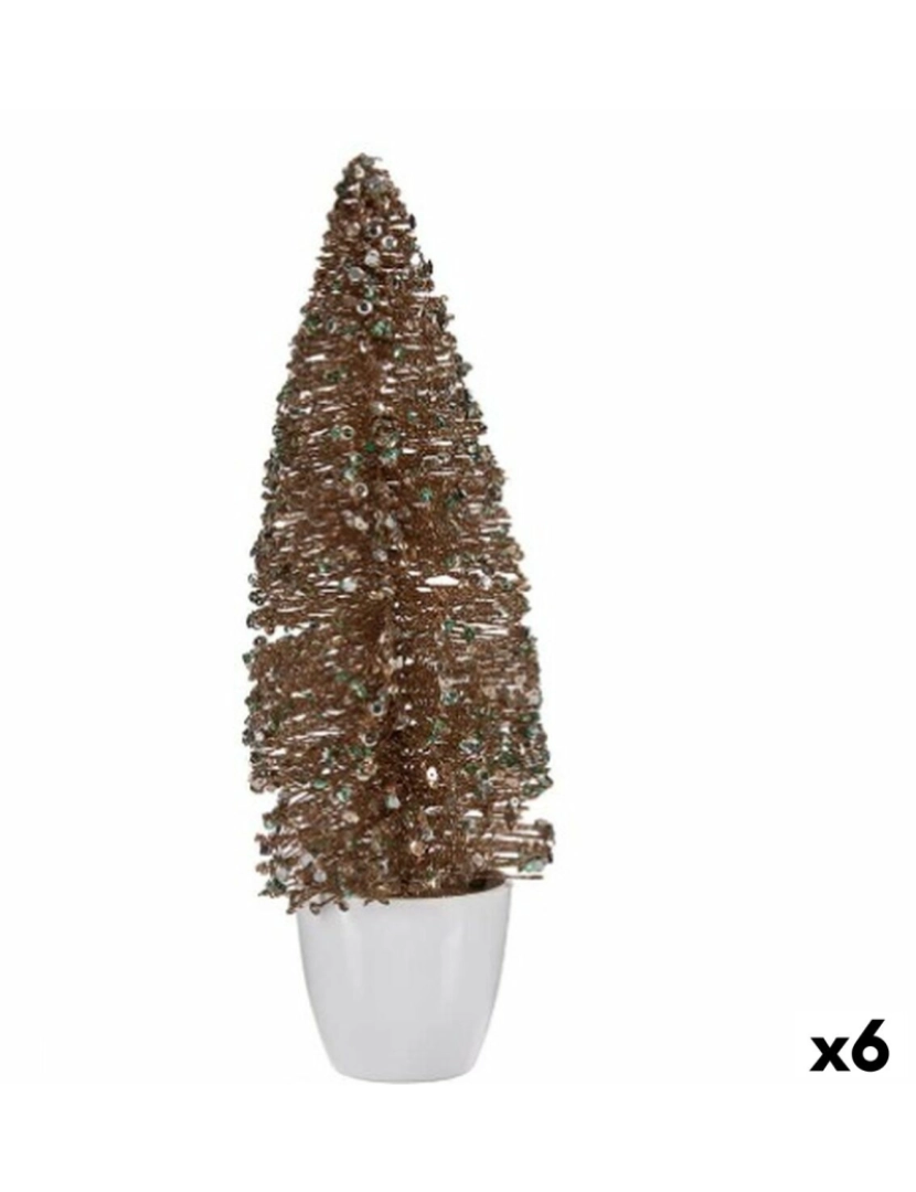 Krist+ - Figura Decorativa Árvore de Natal Menta champagne Plástico 10 x 33 x 10 cm (6 Unidades)