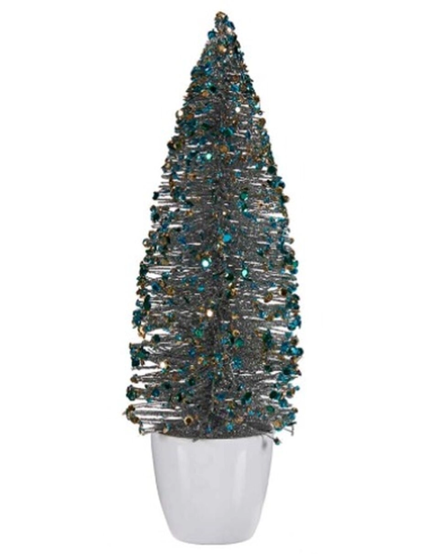 imagem de Figura Decorativa Árvore de Natal Azul Dourado Plástico 10 x 33 x 10 cm (6 Unidades)2