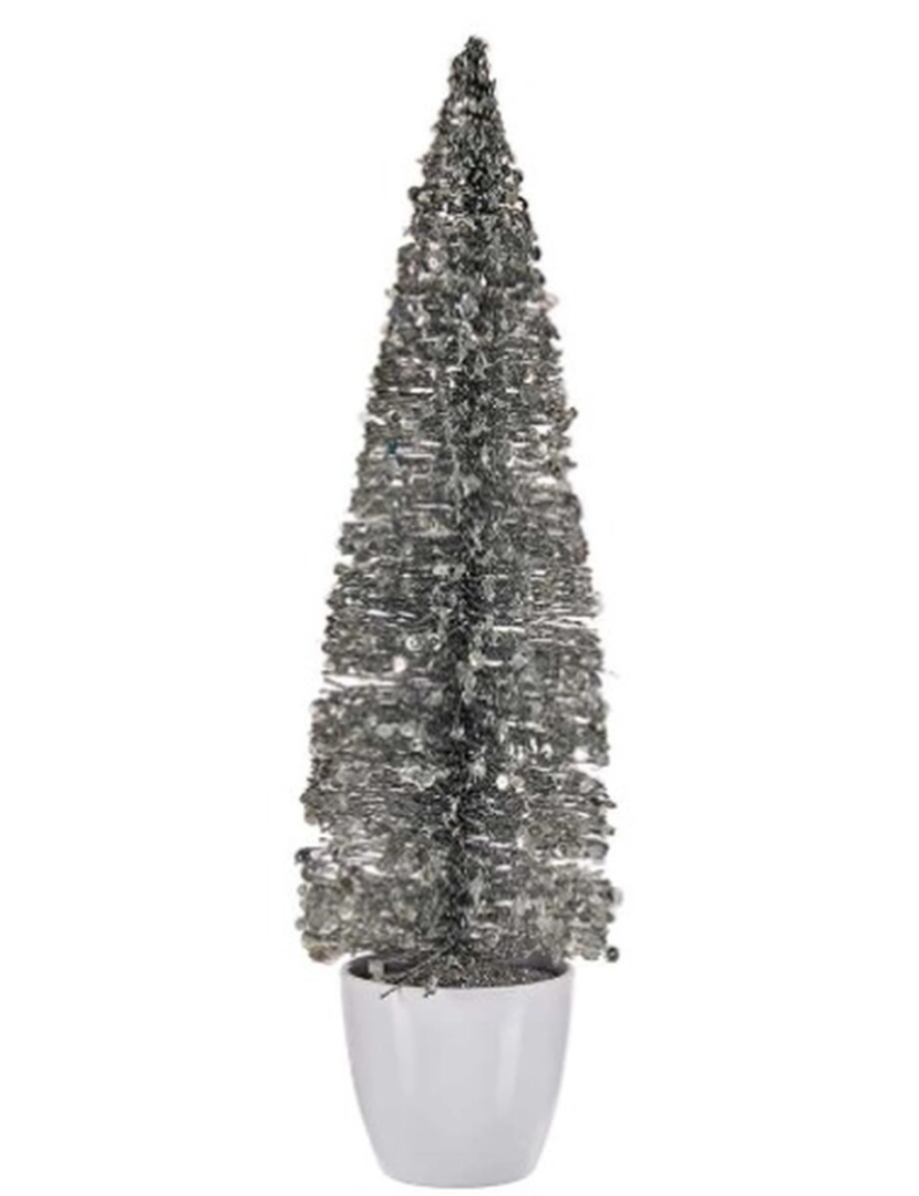 imagem de Figura Decorativa Árvore de Natal Prateado Plástico 10 x 38 x 10 cm (6 Unidades)2