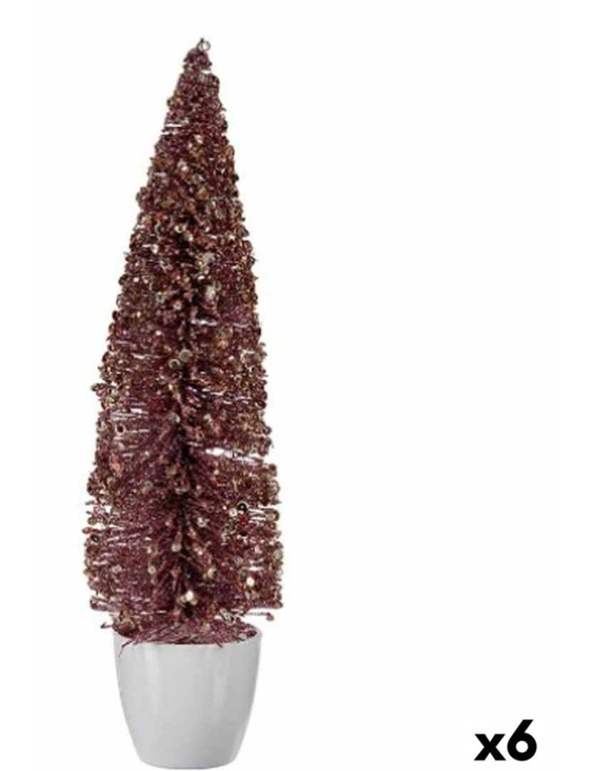 Krist+ - Figura Decorativa Árvore de Natal Cor de Rosa Plástico 10 x 38 x 10 cm (6 Unidades)