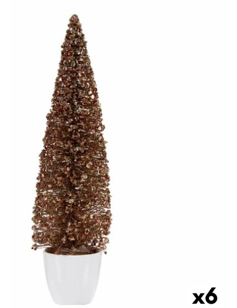 Krist+ - Figura Decorativa Árvore de Natal Bronze Dourado Plástico 10 x 38 x 10 cm (6 Unidades)