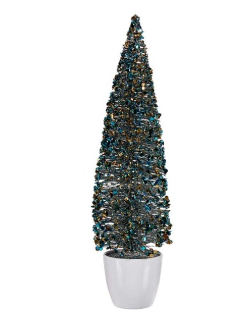 imagem de Figura Decorativa Árvore de Natal Azul Dourado Plástico 10 x 38 x 10 cm (6 Unidades)2