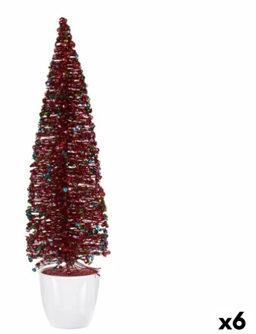 Krist+ - Figura Decorativa Árvore de Natal Azul Fúcsia Plástico 10 x 38 x 10 cm (6 Unidades)
